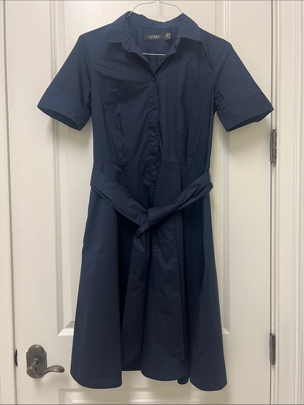 Ralph Lauren Belted Cotton Blend Shirtdress - Picture 5 of 6